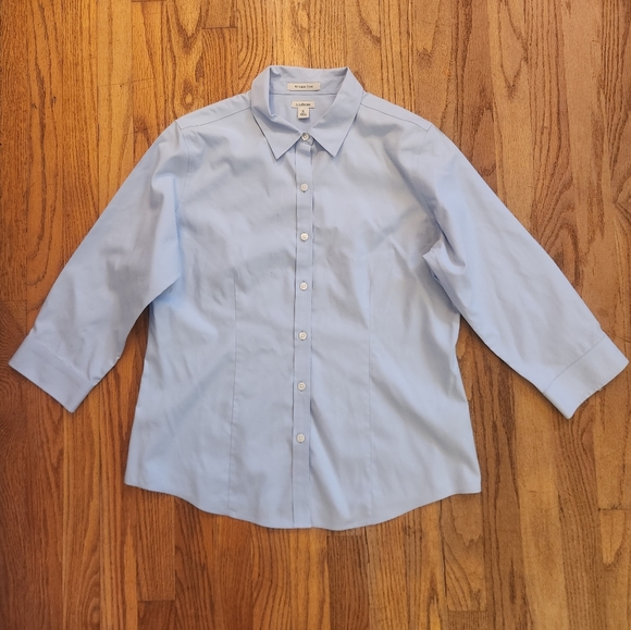 LL Bean Women's Wrinkle-Free Button-Up Blouse 3/4 Sleeves Medium - Picture 1 of 6